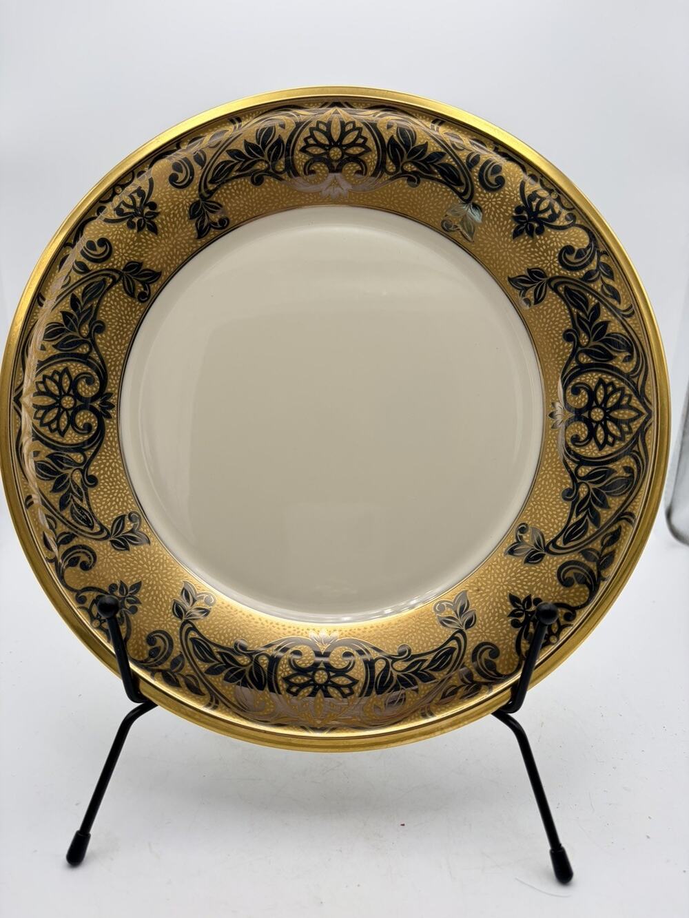 Lenox Eternal Facets Accent Luncheon Plate 9.3" GOLD & PLATINUM USA Brand NWT